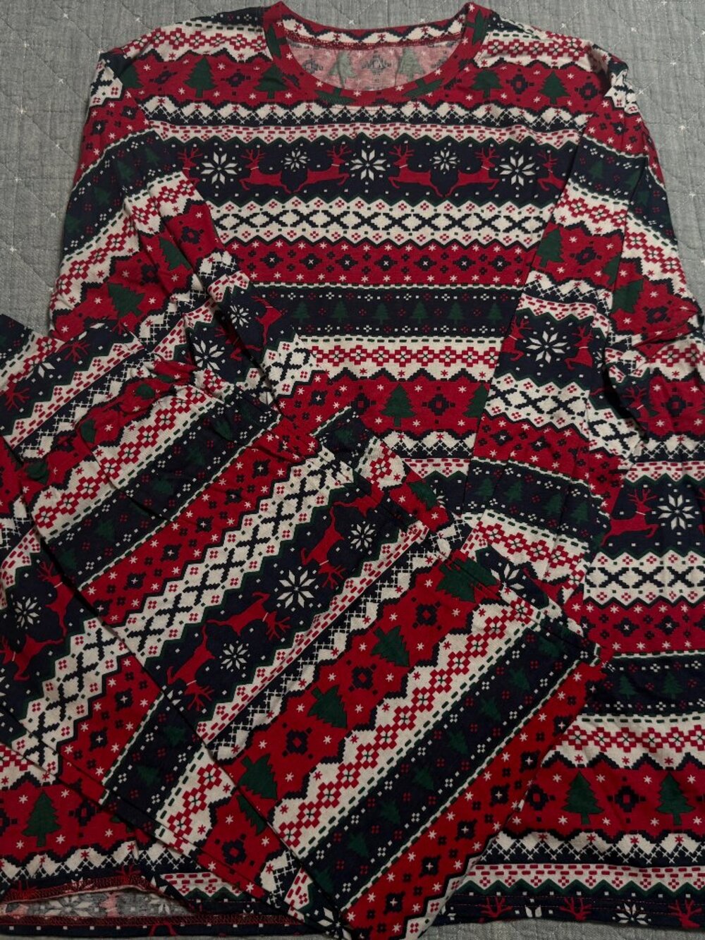 Children's Place Adult Family Matching Christmas Sz L Blue/Red/Green PJ NWOT